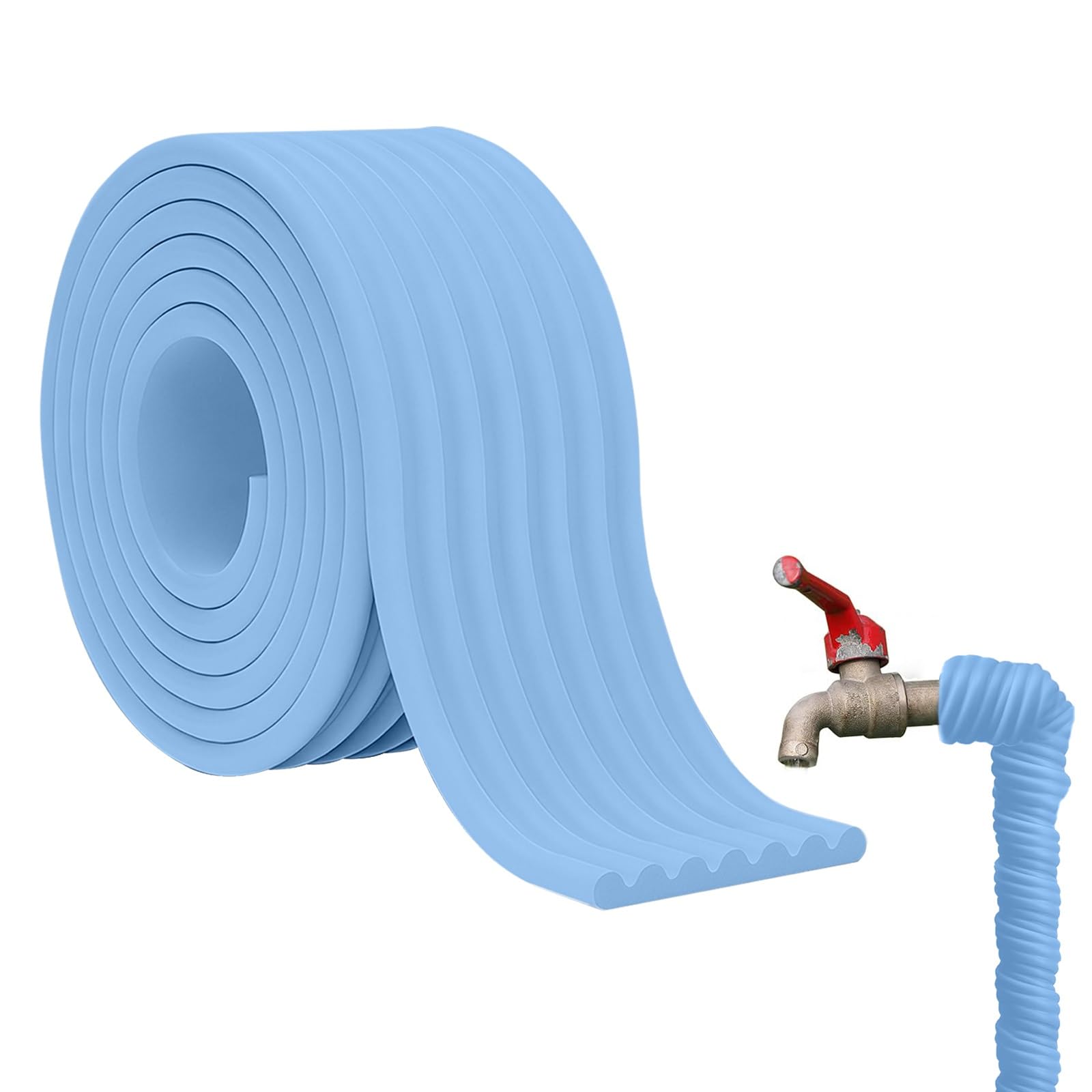 Rohrisolierung Schaumstoff 8x200cm Rohrisolierung Außenbereich Heizungsrohr Isolierung Zum Wickeln, Rohrisolierung Zum Wickeln, Für Den Innen- Und Außenbereich Geeignet(Blue,3pcs)
