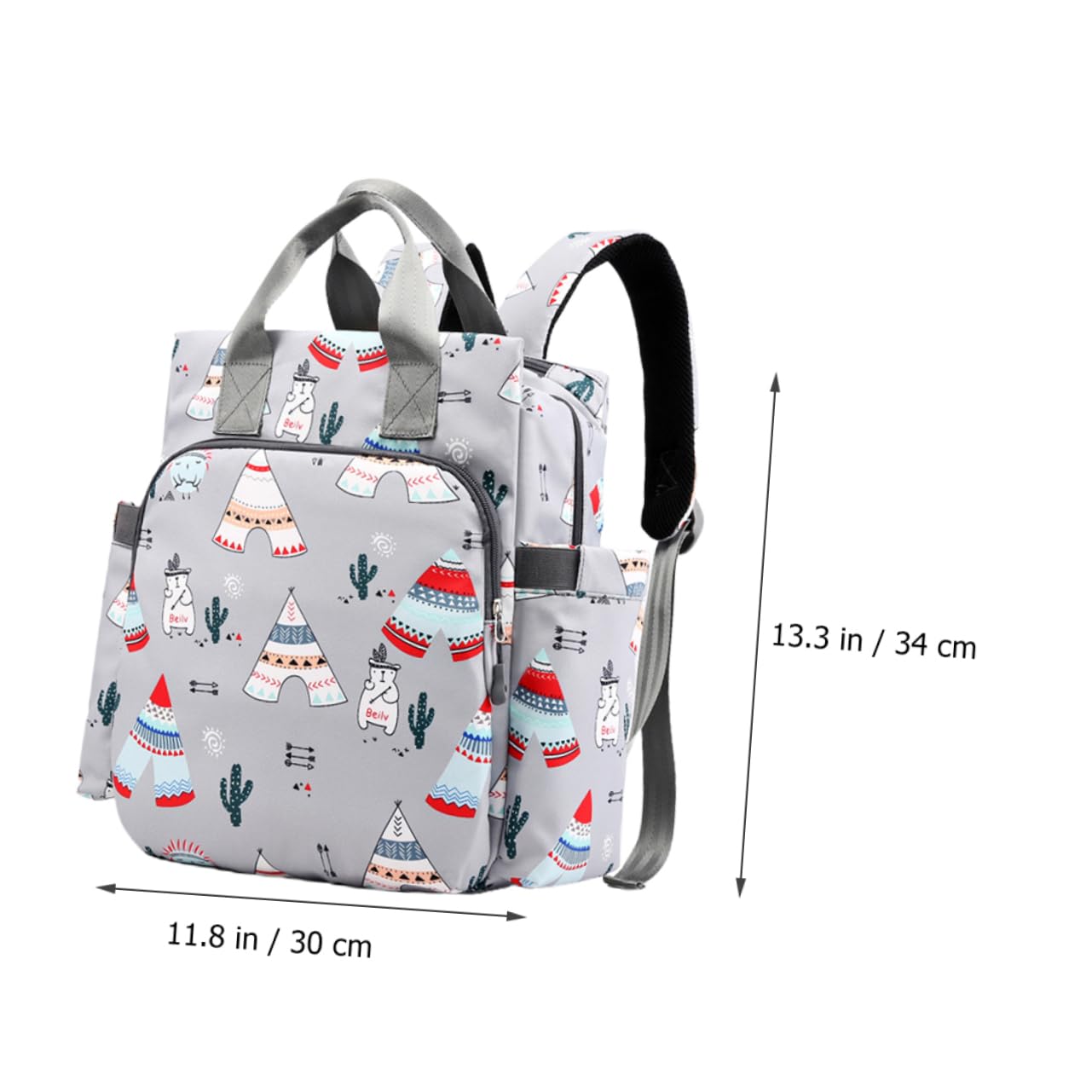 Mumienschultertasche für Mütter Praktischer Organizer Dunkelgrau für Unterwegs mit Großem und Feuchtigkeitsbeständigem