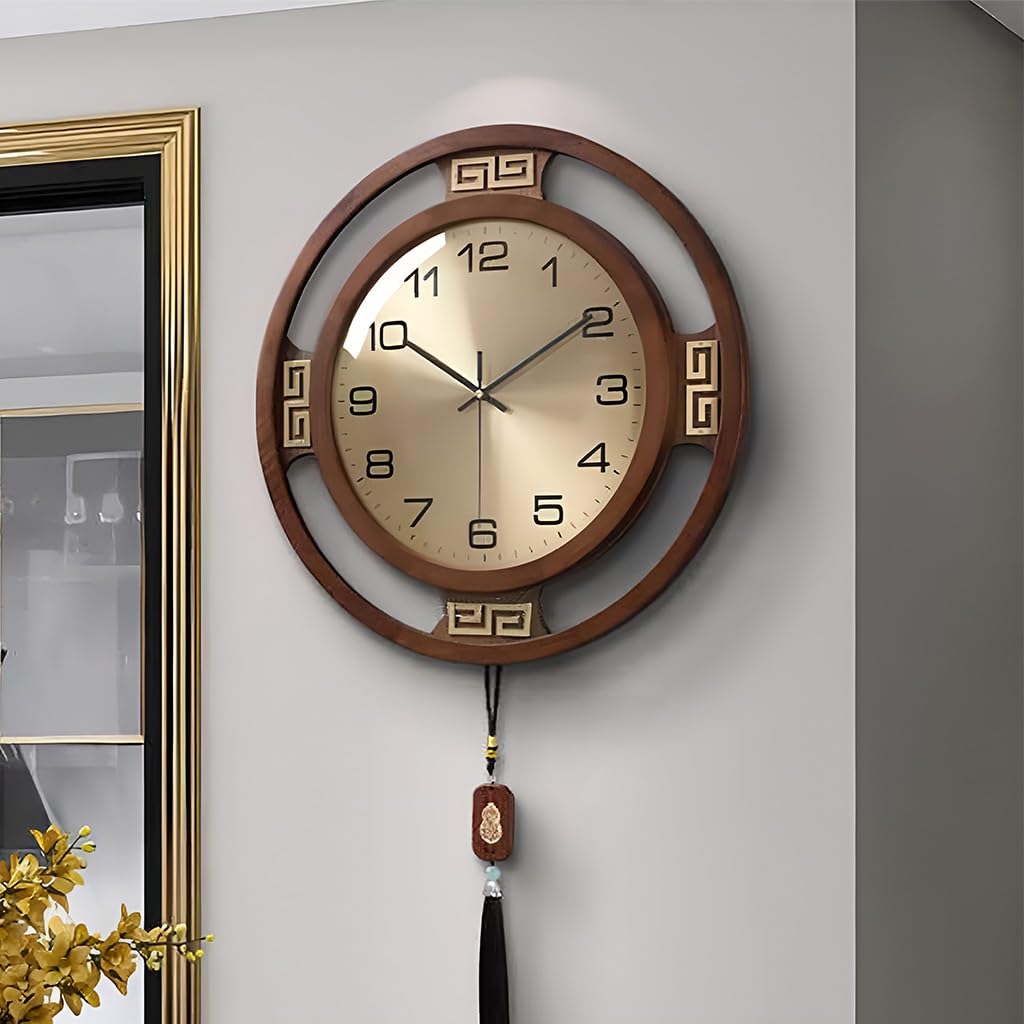 Orologio da parete Orologio da parete in stile cinese Orologio da parete atmosferico for la casa Orologio da parete leggero e lussuoso Orologio da ufficio sospeso senza punzonatura Reloj De Pared