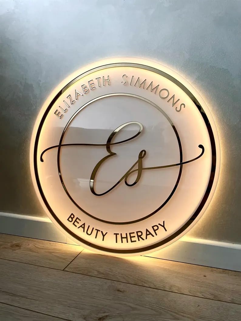 Homelyarts Neon Business logo, Acrylic Custom Logo sign, 3D LED Logo, Wall Shop Signage, Neon Signs For Office Decor, Beauty Salon Sign,Wall Backlit Sign 14 x14 Inchs-picture-10