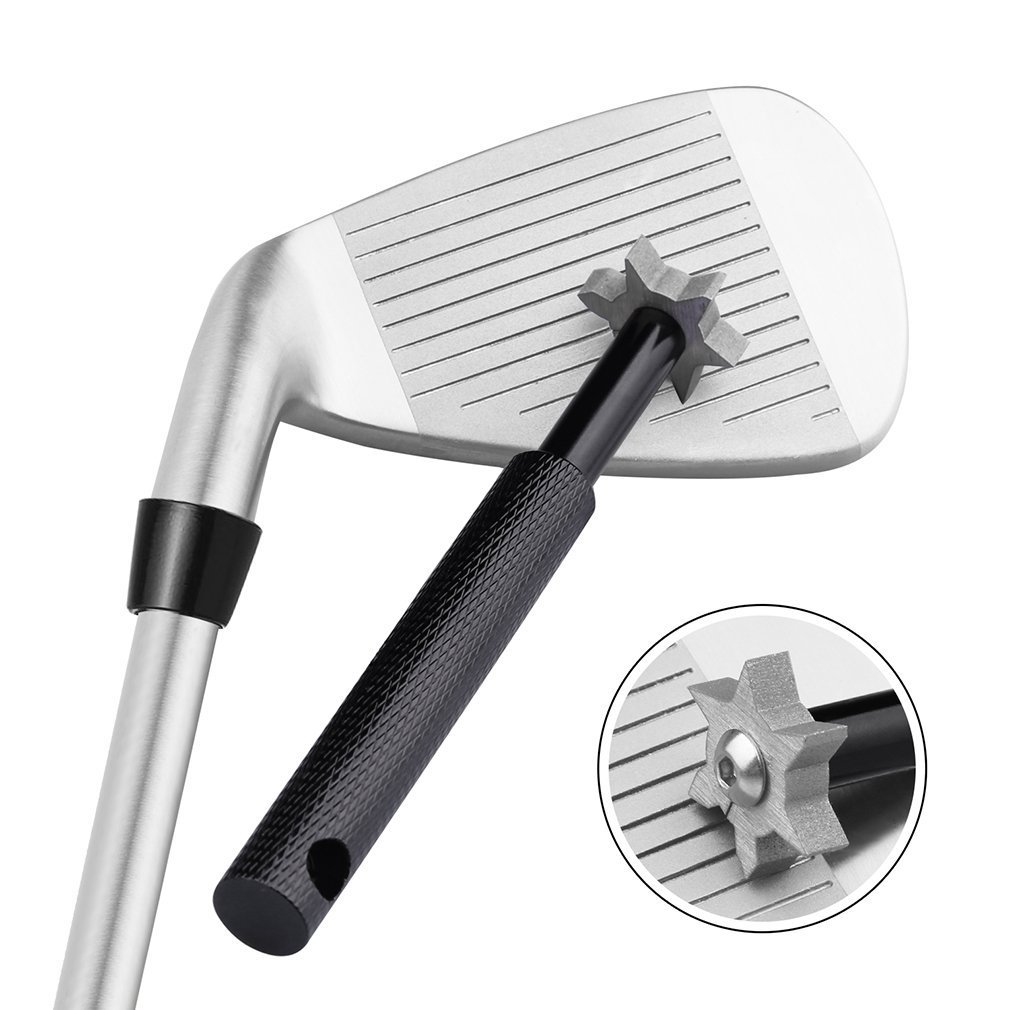 Golf Club Groove Sharpener with 6 Carbide Tungsten Steel Cutters, Golf Club Cleaner for all Irons Pitching Sand Lob Gap and Approach Wedges and Utility Clubs, Re-Grooving Cleaning Tool Accessories