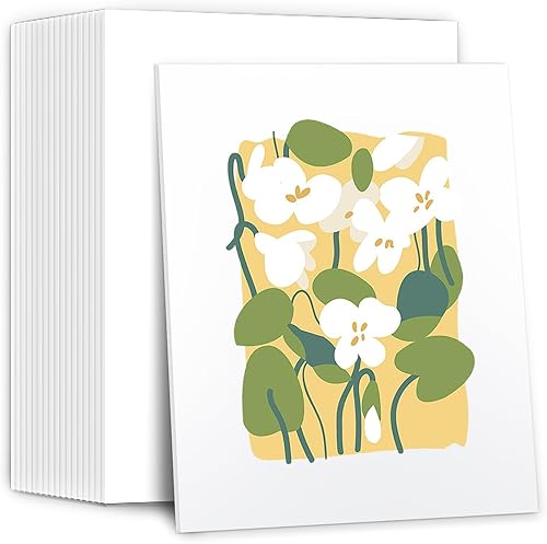 ISUSSER Paquete de 13 alfombrillas de color blanco sin cortar de 11 x 14 pulgadas, núcleo blanco de 116 pulgadas de grosor, sin ácidos, para fotos,