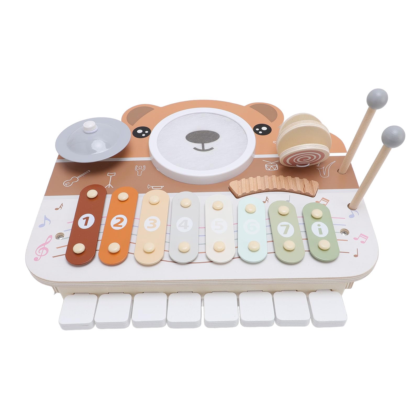 Juguete musical de madera para niños pequeños, coordinación educativa mano-ojo, instrumento de percusión para el aprendizaje musical, materiales seguros para