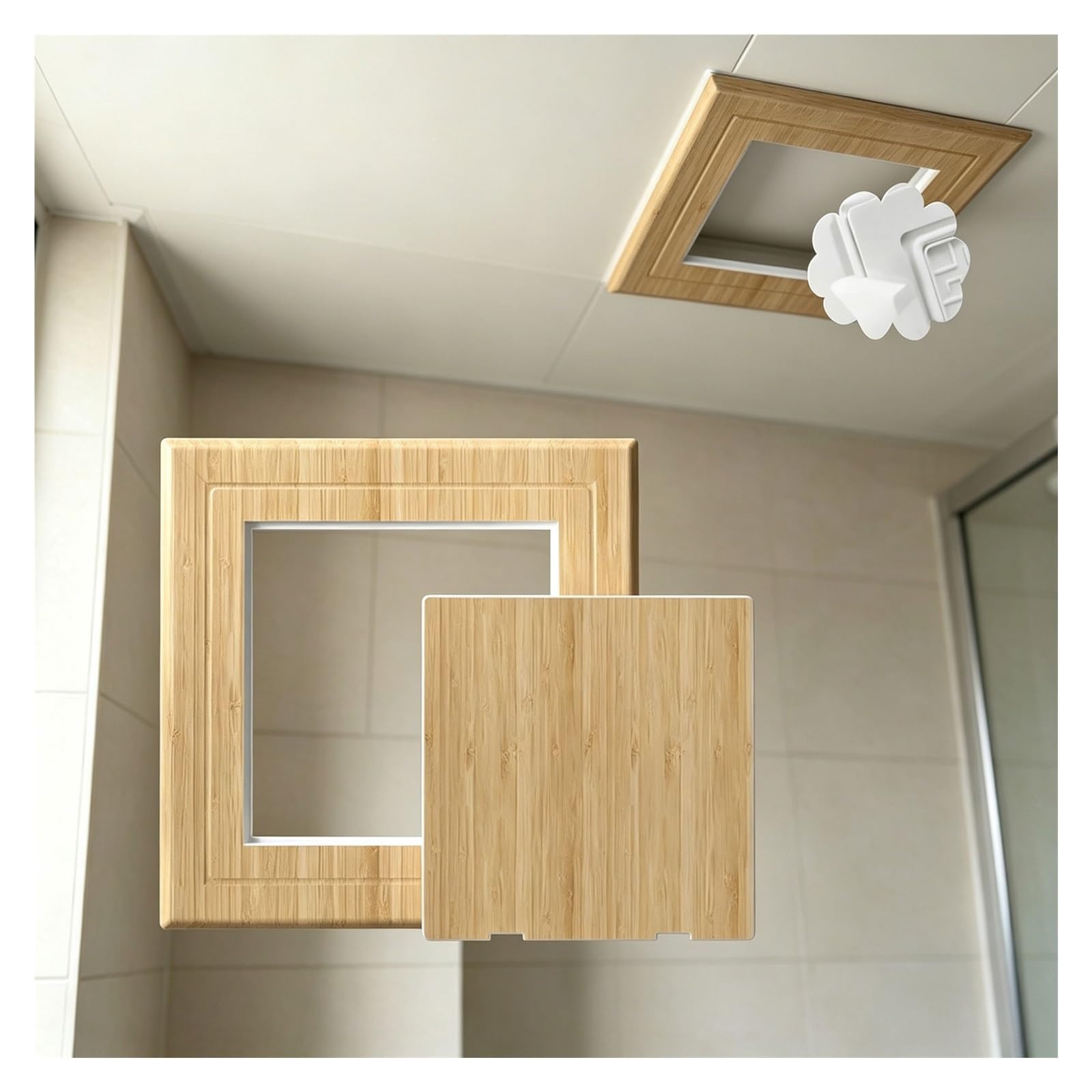 Panel de acceso veta de madera 100x100mm para paneles de yeso oculto
