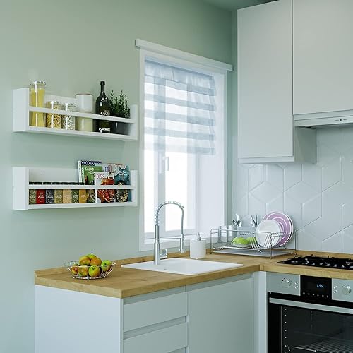 Miniatura 6 de Brightmaison Polynez - Estantes flotantes de 30 pulgadas para guardería y niños, juego de 2 estantes flotantes de madera, color blanco