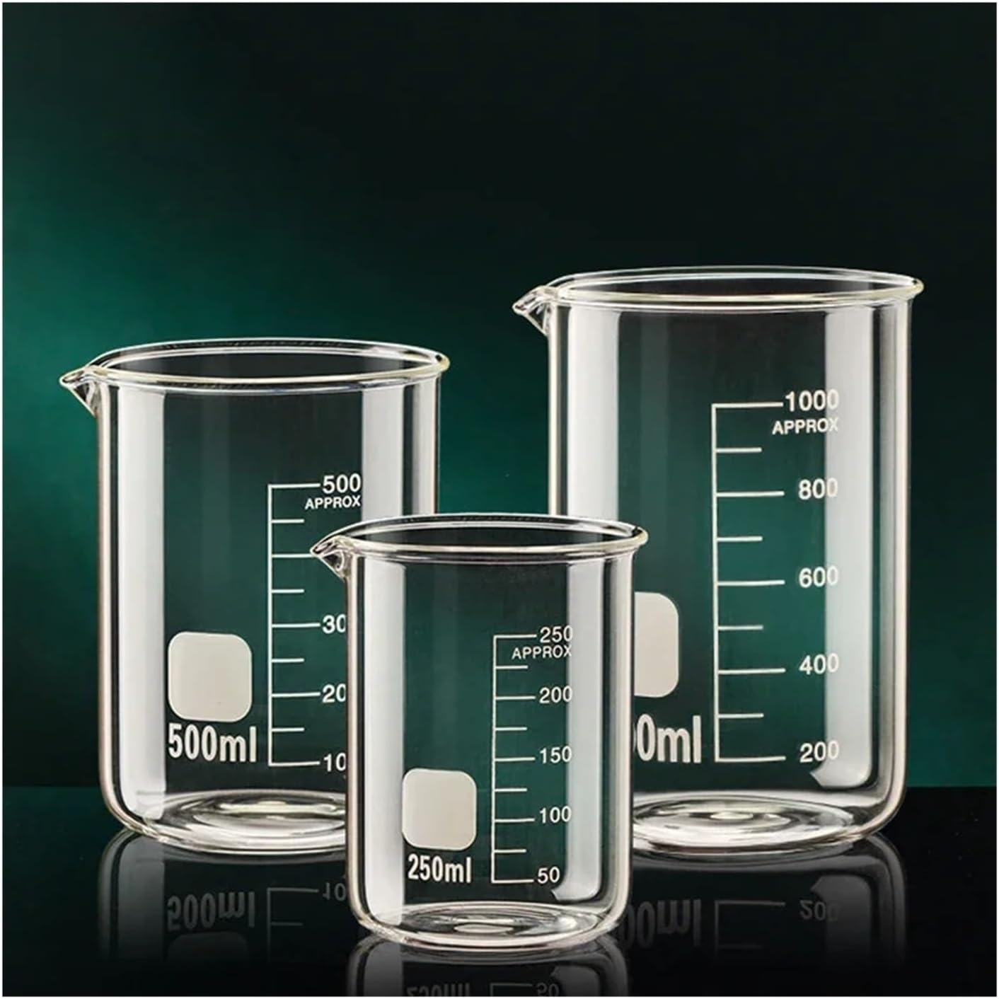 Transparent High Borosilicate Glass Measuring Cup Clear Scale Cup Laboratory Beaker Kitchen Tool Baking Measuring Cups 50-1000ml(1000ml)