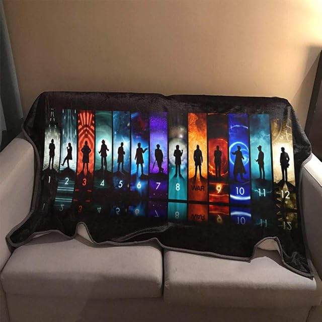 ASDIWON Doctor Who Blanket Flannel Warm Soft Plush on The Sofa Bed Blanket Suitable for Air Conditioning Blanket Nap Blanket (C,100x150cm(40x60in))