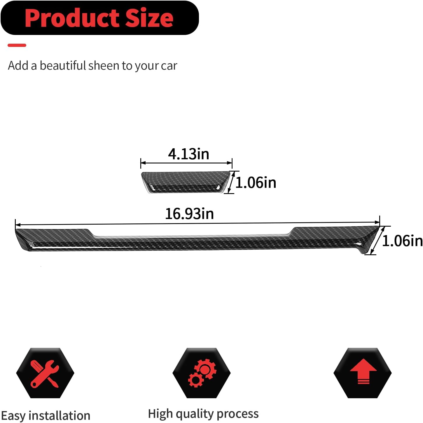 RT-TCZ Center Control Dashboard Panel Cover Trim Accessories for Chevy Silverado/GMC Sierra 1500 2500 3500 2022 2023 2024 2025 (Carbon Fiber)