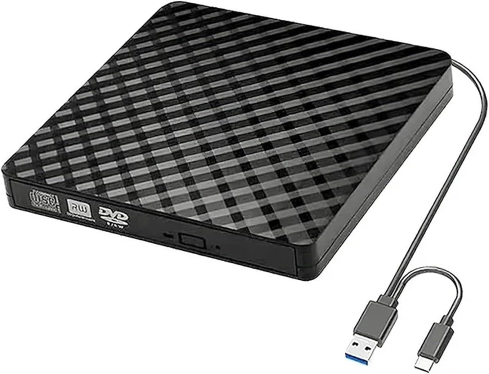 Unidad de DVD externa, grabadora de CD y DVD USB 3.0 tipo C, unidad de CD DVD +/-RW, unidad óptica externa delgada portátil, reproductor de DVD Plug and Play de alta velocidad para portátiles, PC, Mac