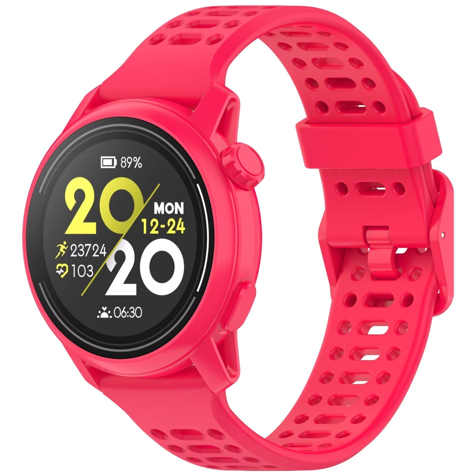 BoerHang Strap Compatible with COROS PACE 3, Silicone Sports Fitness Watch Strap, Strap Compatible with COROS PACE 3.(Red)