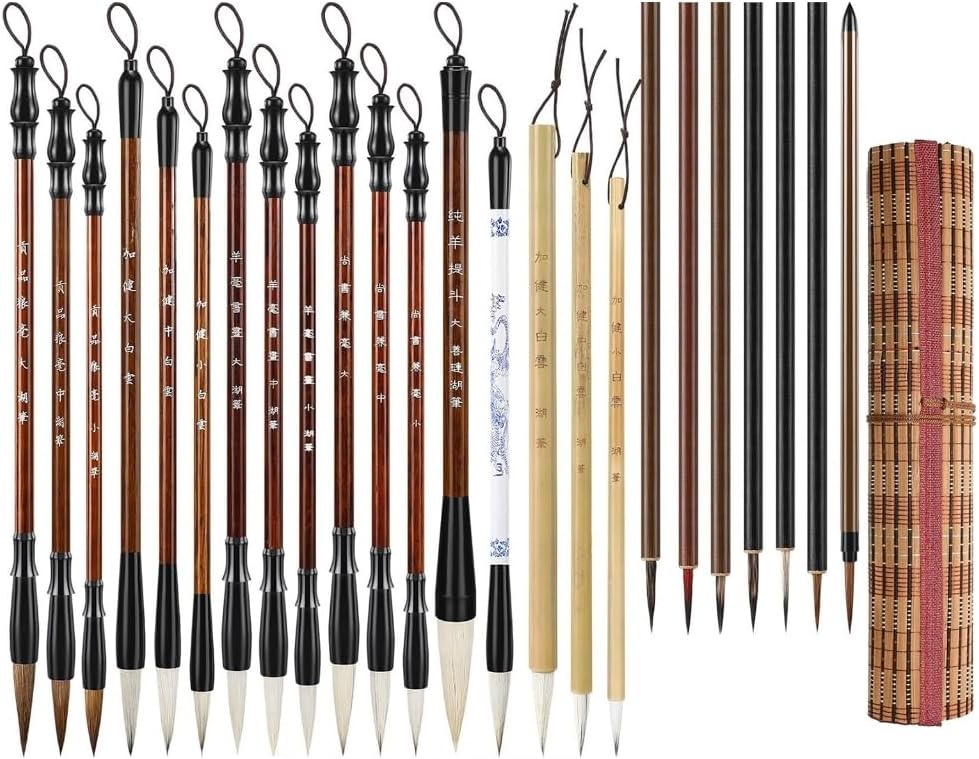 24Pcs Sumi Writing Brush for Antithetical Couplet Writing Inks Paiting