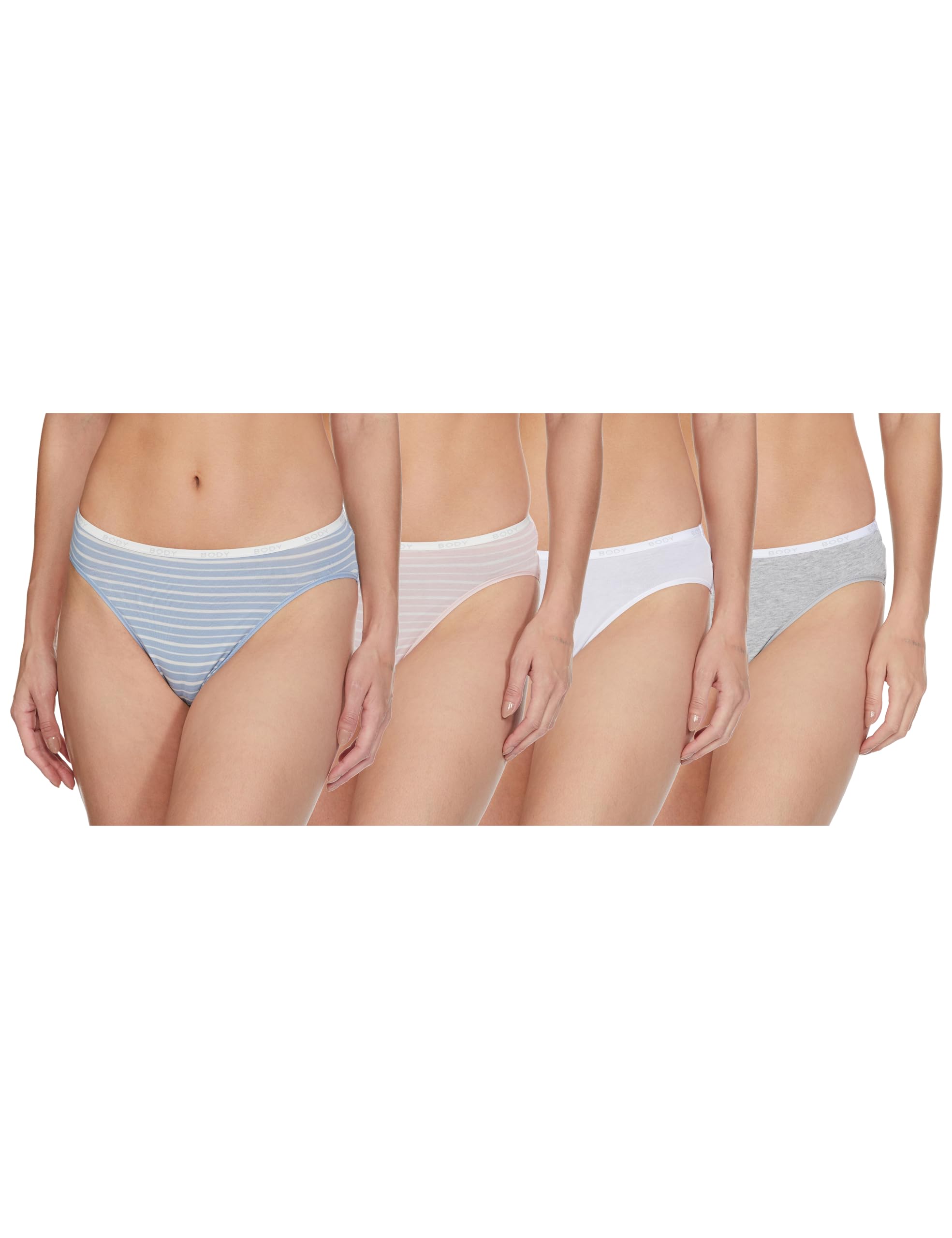 marks & spencer Body Womens Cotton Blend Solid High Rise High Leg Knicker (Pack of 4)-picture-36