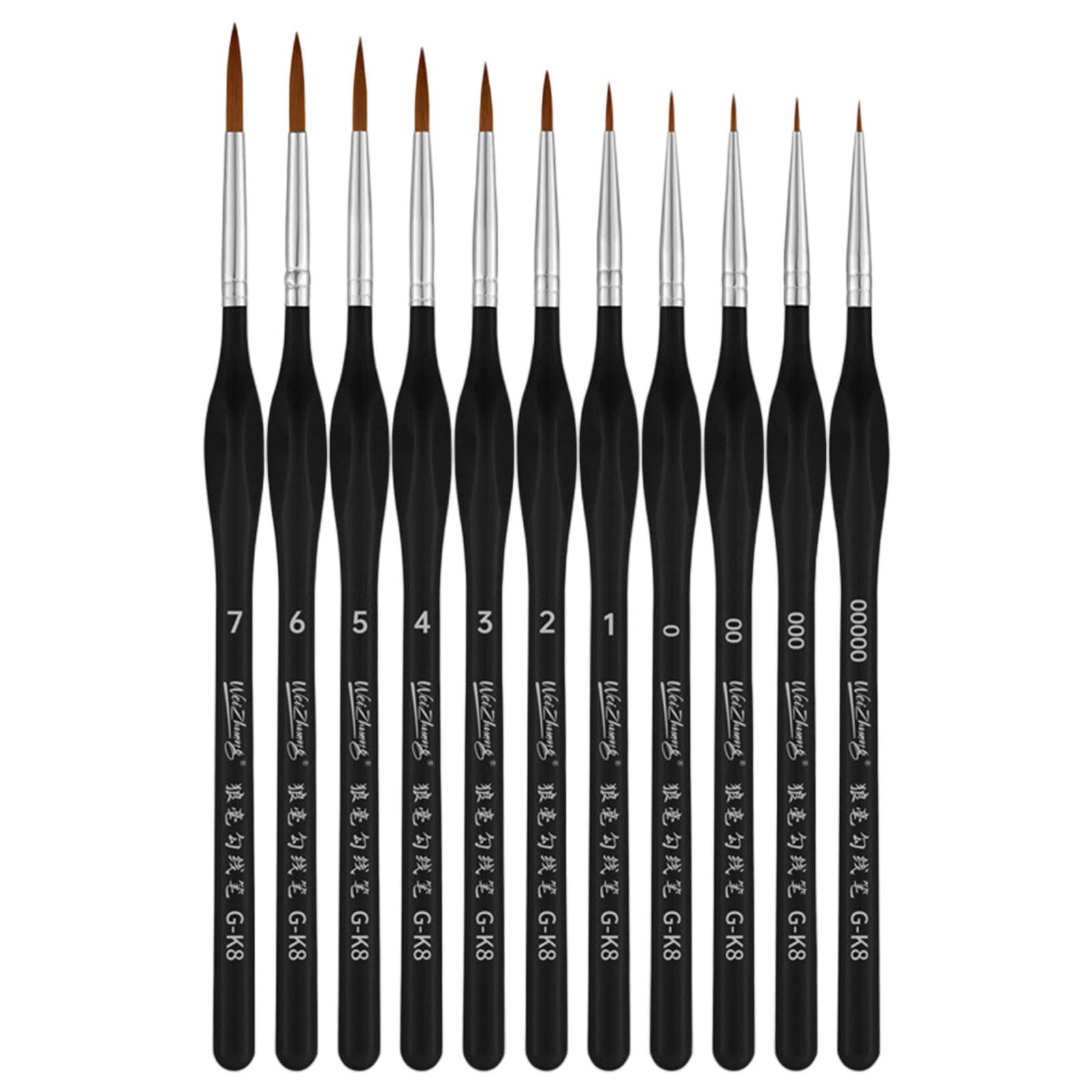 11Pcs Miniature Paint Brushes Set For Fine Detailing With Acrylic Watercolor Oil Gouache & Face Art Models Professional Calligraphy Brush Pen