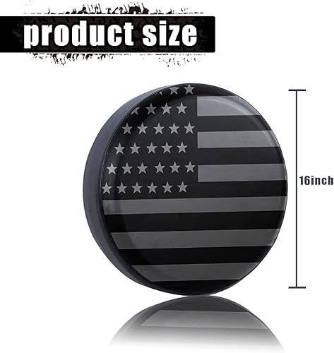 Miniatura 2 de gunhunt 1 funda para neumático con patrón de bandera estadounidense, cubierta de neumático de repuesto de PVC de 16 pulgadas, cubierta protectora