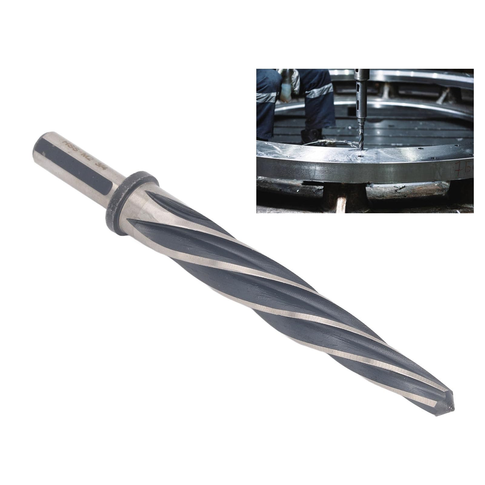 Punta alesatrice NDNCZDHC Punta alesatrice conica 3/4 di pollice HSS6542 M2 Alesatore a ponte a 5 scanalature Utensile alesatore per acciaio Lega Metallo Legno Plastica