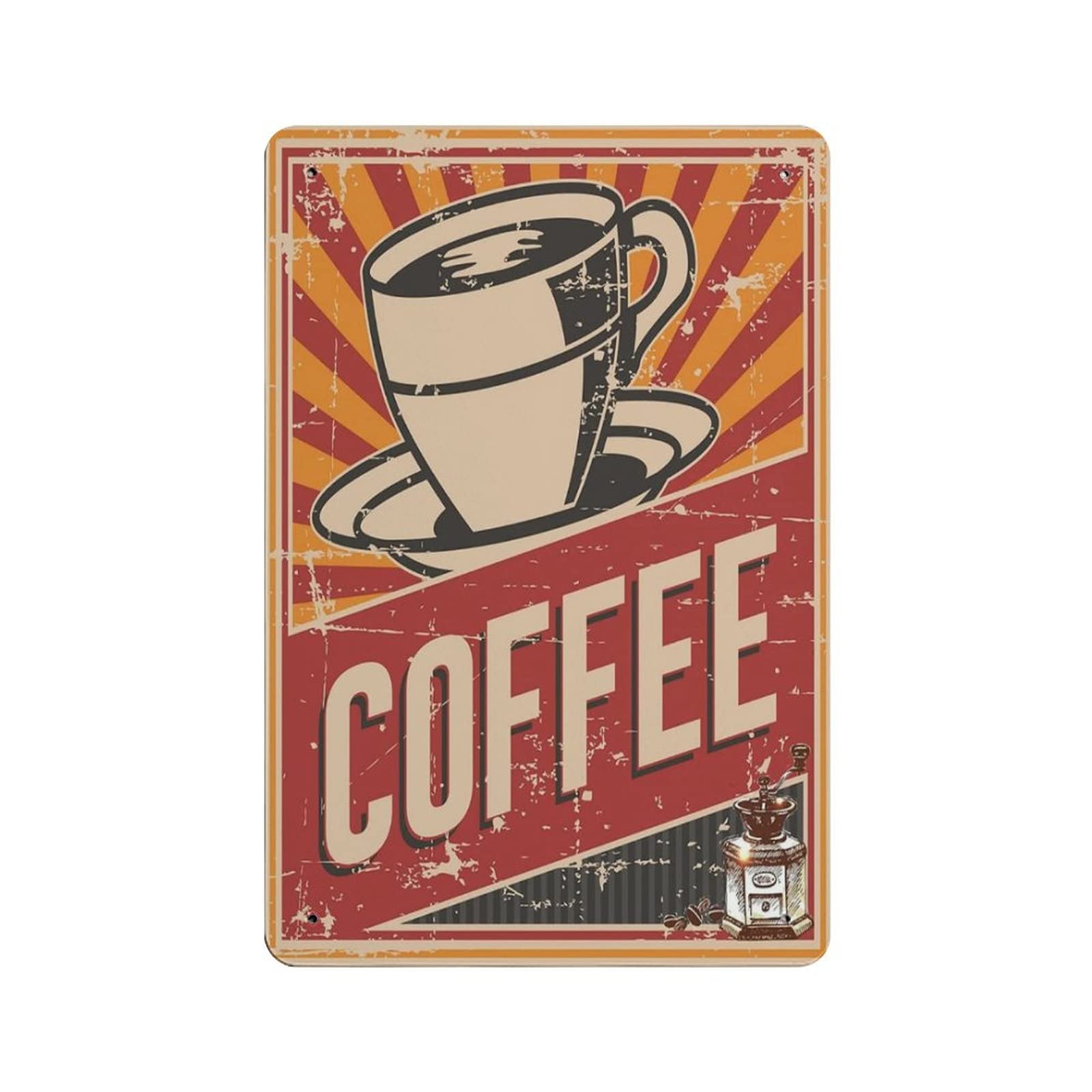 AOOEDM Vintage Coffee Vintage Metal Tin Sign for Home Coffee Shop Office Wall Art Metal Poster Garage Decor Man Cave Sign Inspirational Quote Wall Decor