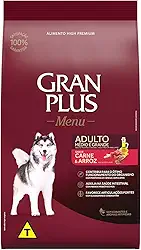 Ração GranPlus Menu Carne e Arroz Cães Adultos 15kg