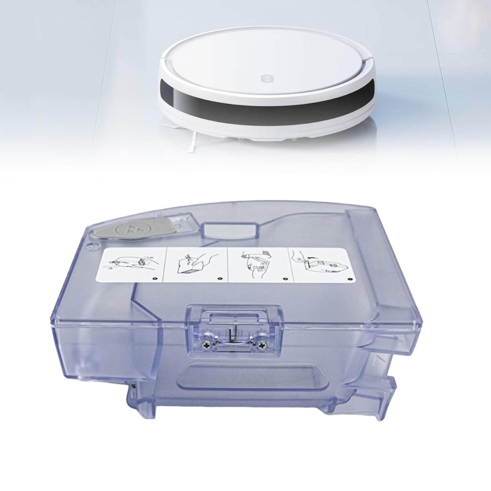 RANRAO 2-in-1 Water Tank and Dustbin Replacement Compatible with for Roborock T8 Plus for Q7+ for Q7 Max Robot Vacuum Cleaner, Transparent ABS Cleaning Accessory for Efficient Dust Collection