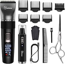 Hatteker Tagliacapelli Senza Fili Trimmer Per Capelli Kit Di Taglio Di Capelli Per Uomini Donne Bambini Barber Clippers Rasoio Capelli Naso IPX7 Impermeabile Professionale