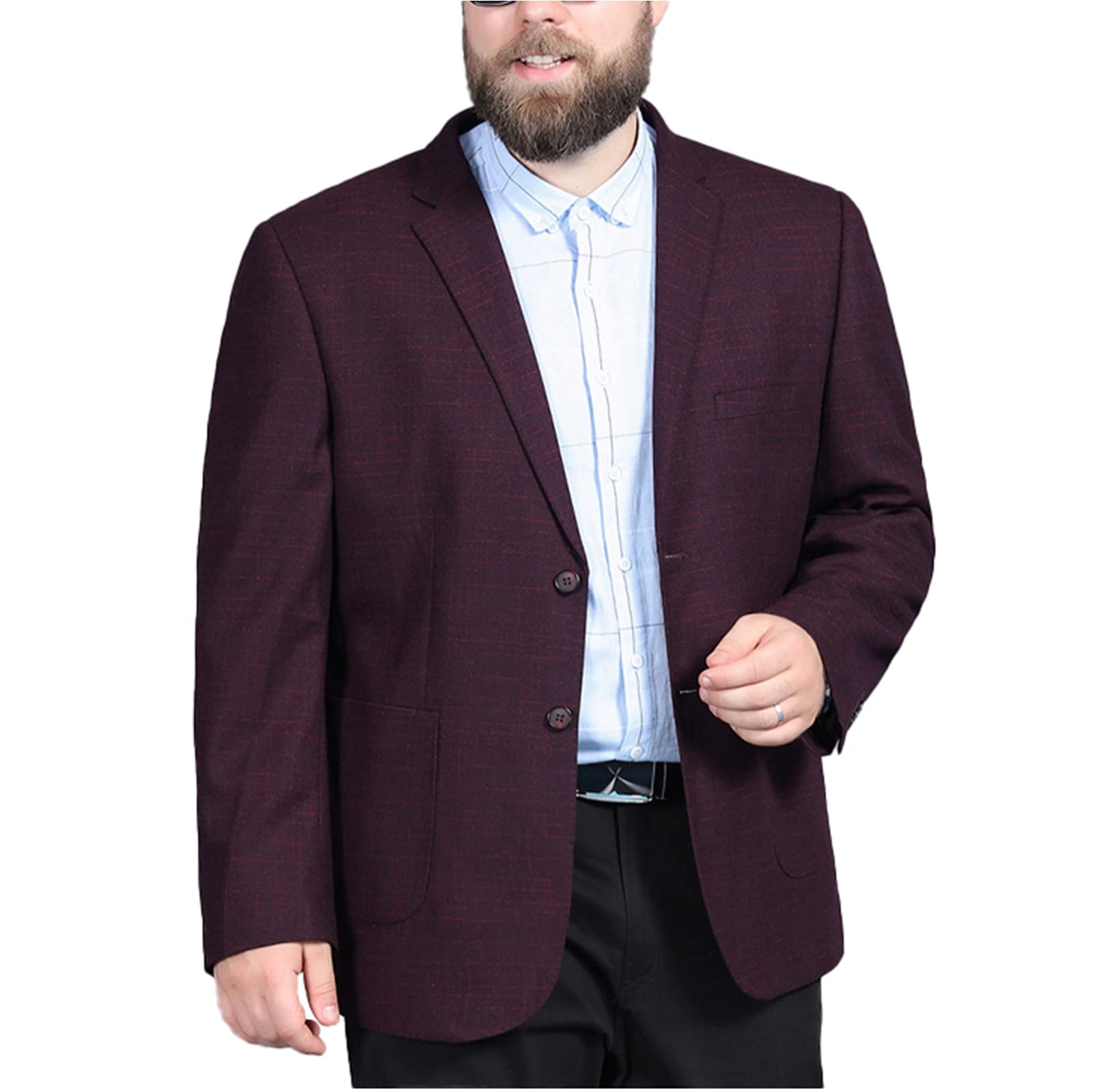 LCHYGMen's Plus Size Blazer Two Button Business Suit Jacket Wedding Stylish Dress