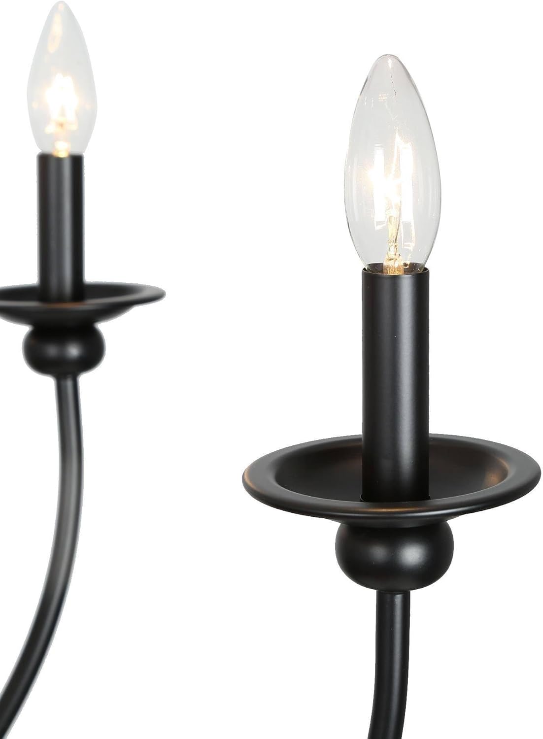 Black Chandelier, 6-Light Farmhouse Dining Room Chandelier Over Table, 26'' Modern Candlestick Chandeliers Light Fixture for Dining Room, Living Room, Bedroom, Foyer, Entryway