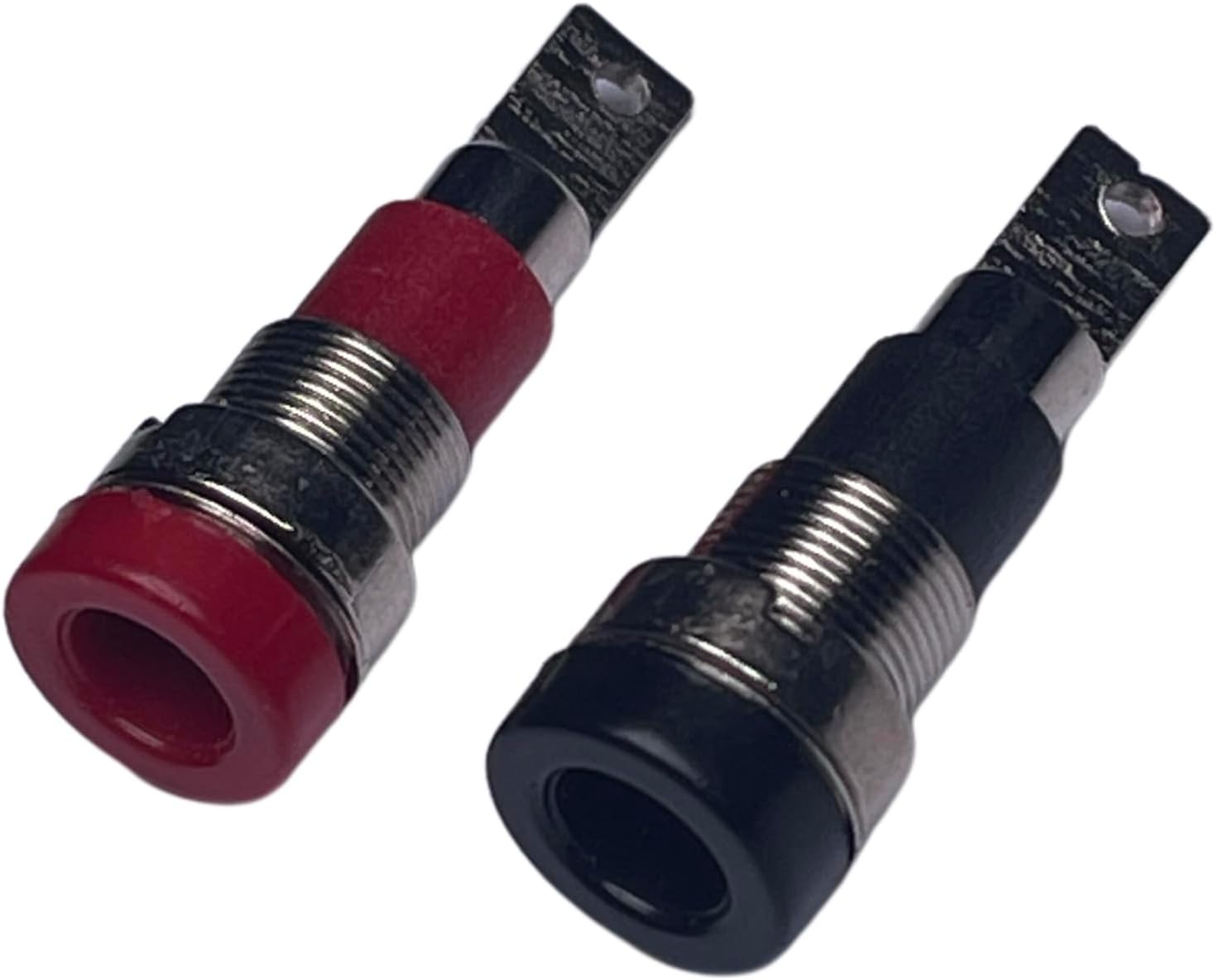 CESS Black and Red Banana Female Jack Socket - 4mm Banana Female Connector Panel/Chassis Mount Soldering Type (10 Pack)