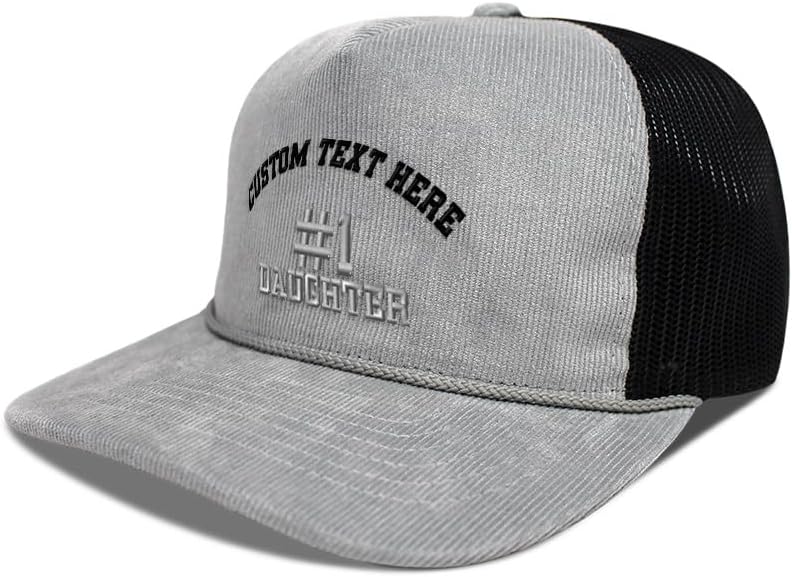 Custom Corduroy Hat Mesh Cap Hat Cord Hat Number #1 Daughter Girl Child Trucker Cap Richardson