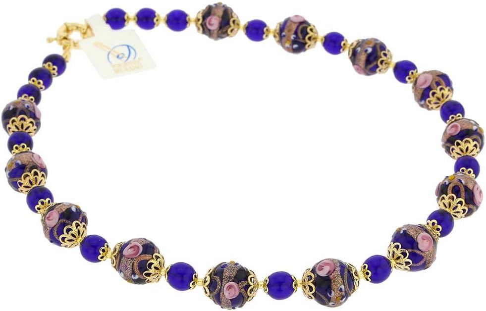 Glass Of Venice Murano Glass Necklace Venezia - Cobalt Blue