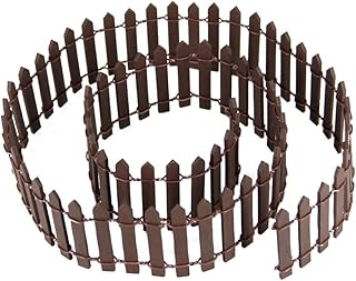 Miniature Fairy Garden Fence, DIY Wood Picket Fence Mini Ornament (Brown)