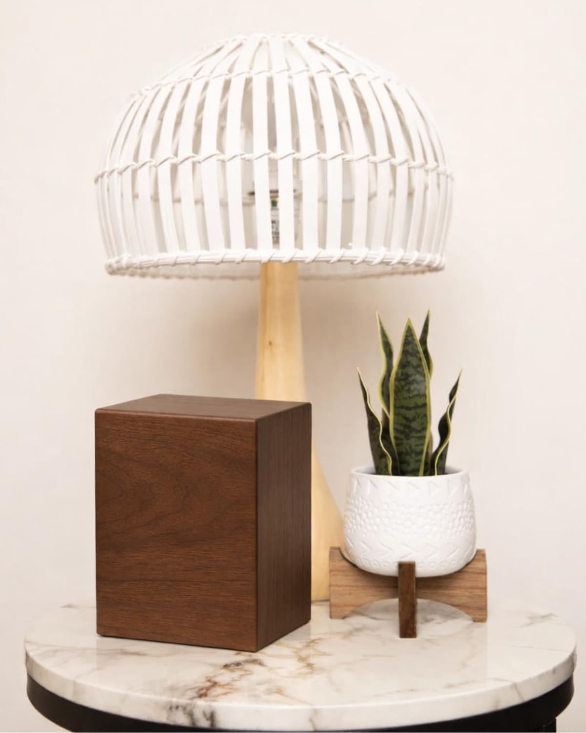 Wooden Urns for Human Ashes Adult, Extra Large 300 Cu/in Cremation Urns, Modern Walnut Wood Memorial Urn Box with Reinforced Base & Non-Slip Pads for Home Tribute Display - Image 8