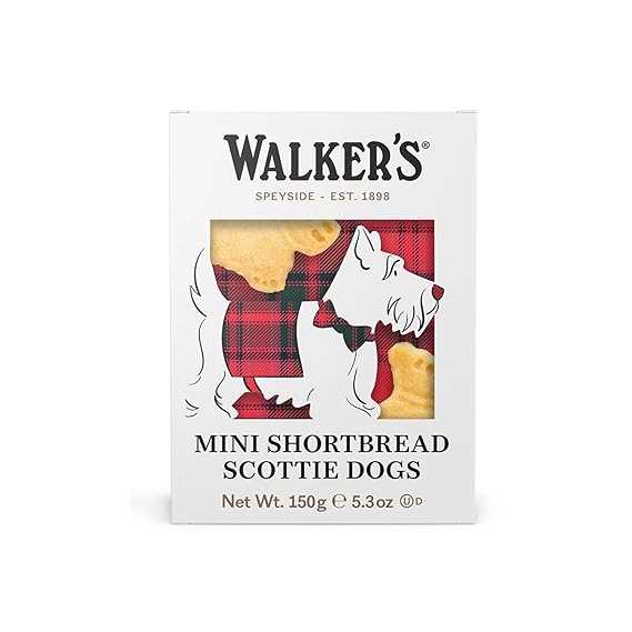 Walker's Shortbread Mini Scottie Dog Shaped Cookies, Pure Butter Shortbread Cookies, 5.3 Oz Box