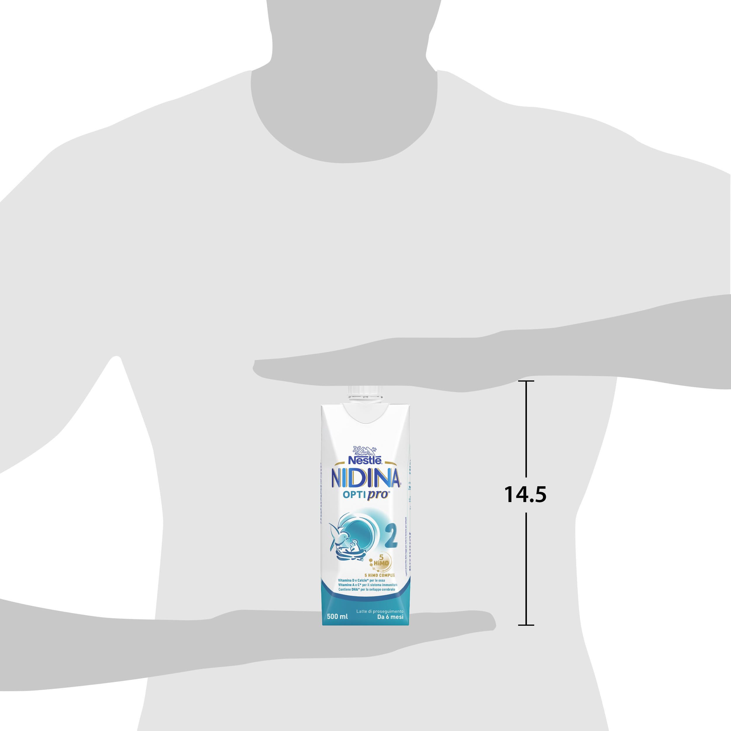 NESTLÉ NIDINA Optipro 2 Latte di Proseguimento Liquido da 6 mesi, 12 Brick da 500ml (6L)