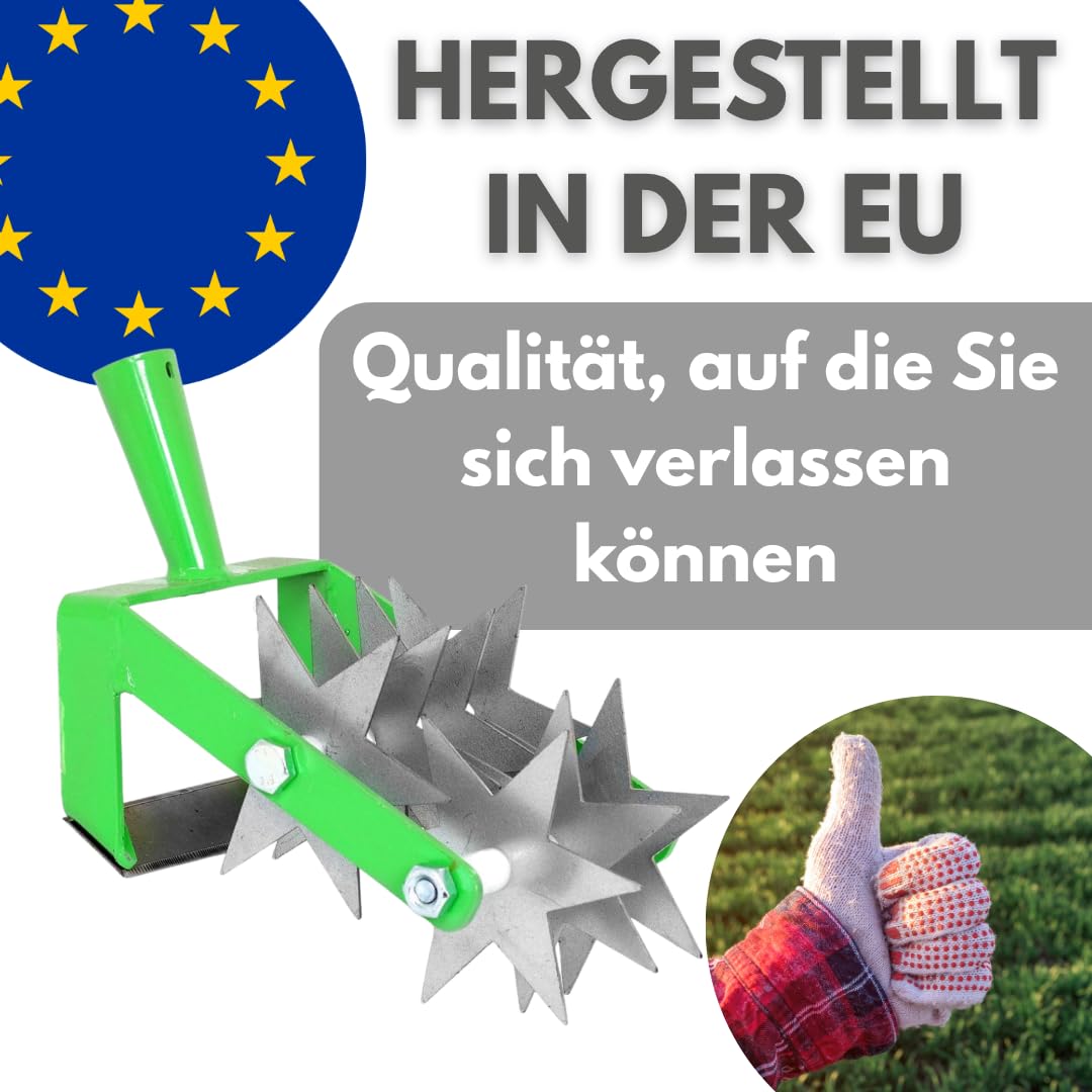 Kultivator Sternfräse mit 7 Sternen, Krümler, Bodenkrümler, Rollhacke mit Jätemesser 2-Reihe, Gartengerät EU-Produktion TMX