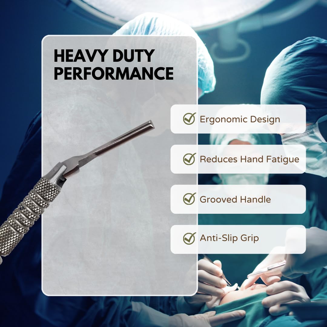 Multi-function Adjustable Scalpel Handle No 4 with 7 Multi-Angle Adjustments (0°, 30°, 60°, 90°, 120°, 150°, 180°) Stainless Steel Blade Holder Knife to Use for Medical Students Dissection Lab Kits