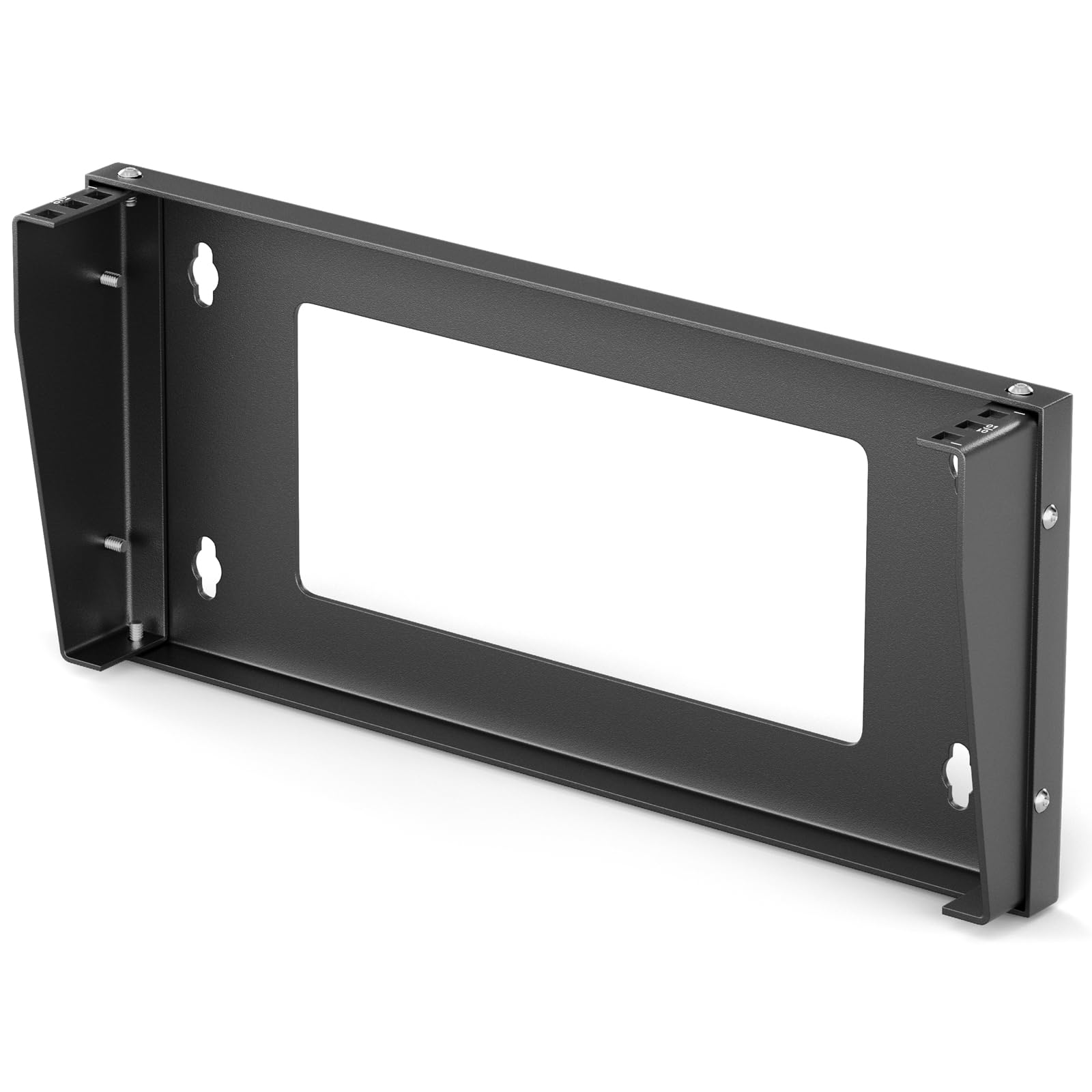 hb-digital Support de rack vertical 19" 1U - Montage mural et sous table - 1 U - Support réseau robuste pour commutateur de serveur et panneau de brassage - Stabilité maximale - Peu encombrant