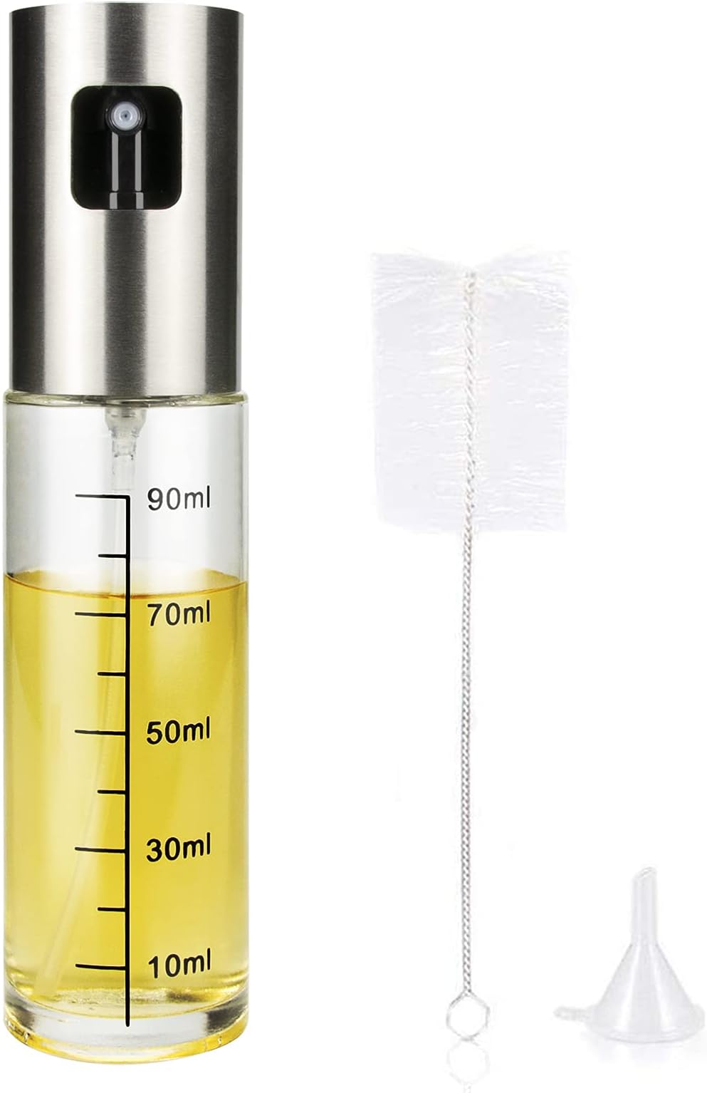 AilelanOil Sprayer for Cooking, 100ml Olive Oil Mister for Air Fryer, Stainless Steel Oil Spray Bottle for BBQ, Salad, Baking, Roasting, Grilling, Kitchen Gadgets