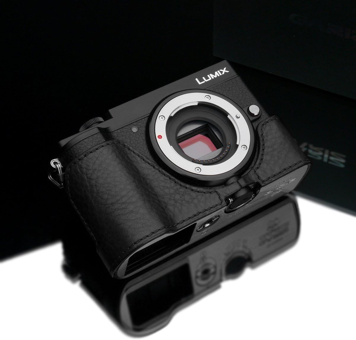 Gariz XS-CHGX9BK Genuine Leather Half Case for Panasonic Lumix GX9, Black