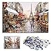NOL Puzzle 3D 1000 Piece Wooden Jigsaw Puzzles Classic Rompecabezas de Juguete | Pintura al óleo de DIY Hecho a Mano(Paris Flower Street)