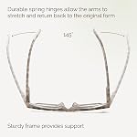 Miyya Lunettes de lecture élégantes pour femmes, lunettes Cheater, lecteurs de lumière bleu surdimensionné, lunettes de mode