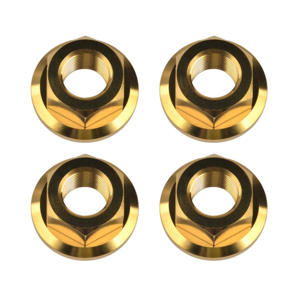 4PCS Titanio M5 M6 M8 M10 M12 M14 M16 Flangia standard per dadi esagonali in lega metrica per freno bici-M10 1.5mm,Gold
