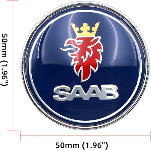 Miniatura 3 de 1 emblema Griffin de repuesto de 1.969 in de diámetro para SAAB 9-3 900 9000 NG900 emblema central del capó delantero del automóvil 5289871 (saab)