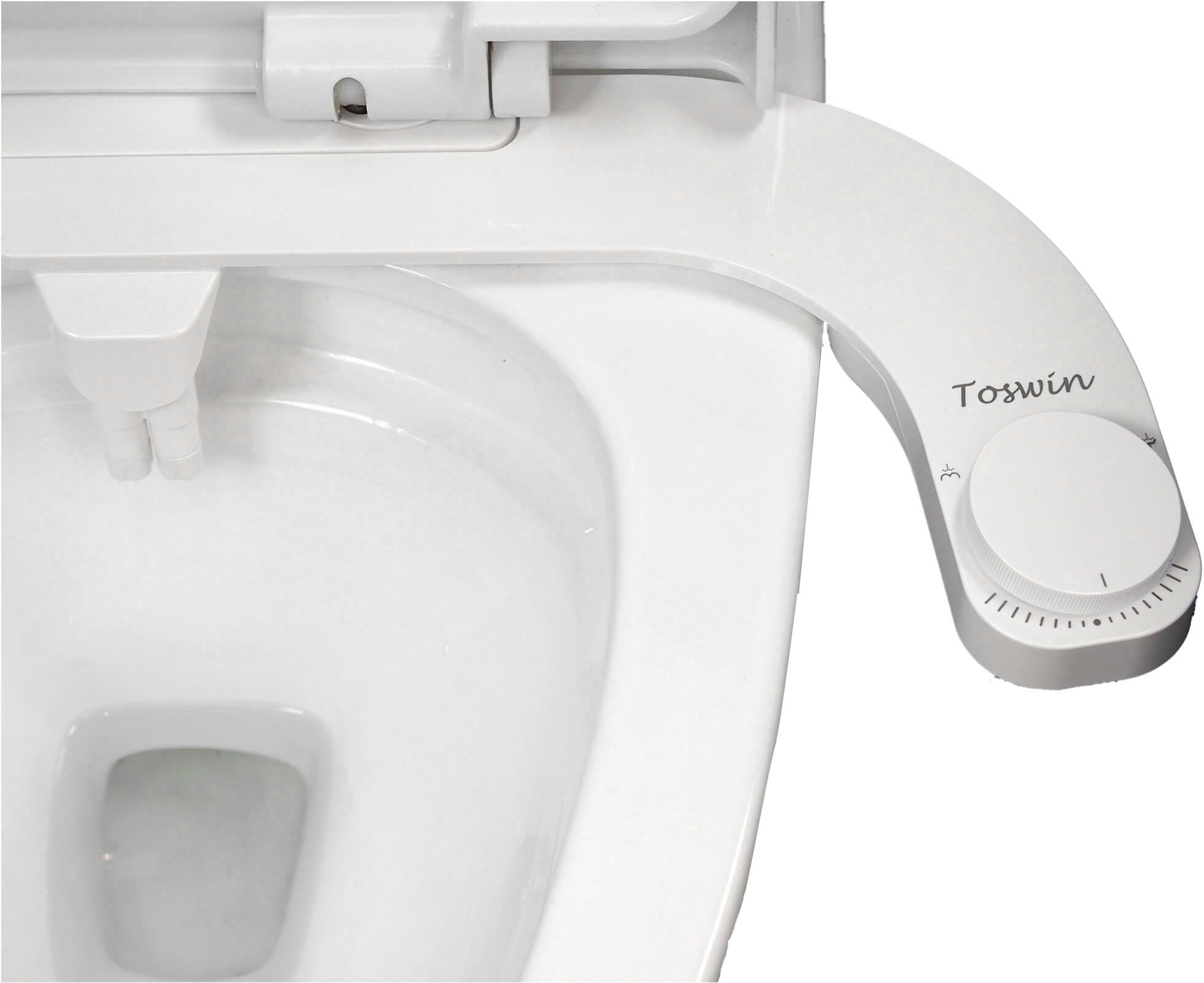 Bidet leworęczny bidet leworęczny ultra cienki bidet z lewej strony przezroczysty tylny bidet do toalety z podwójną przednią i tylną dyszą oraz regulowanym ciśnieniem wody - biała gałka