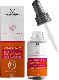 Sérum Facial Anti Idade 4 em 1 Com Vitamina C Ácido Hialurônico Elastina e Rosa Mosqueta Beauty Skin Made In Minas