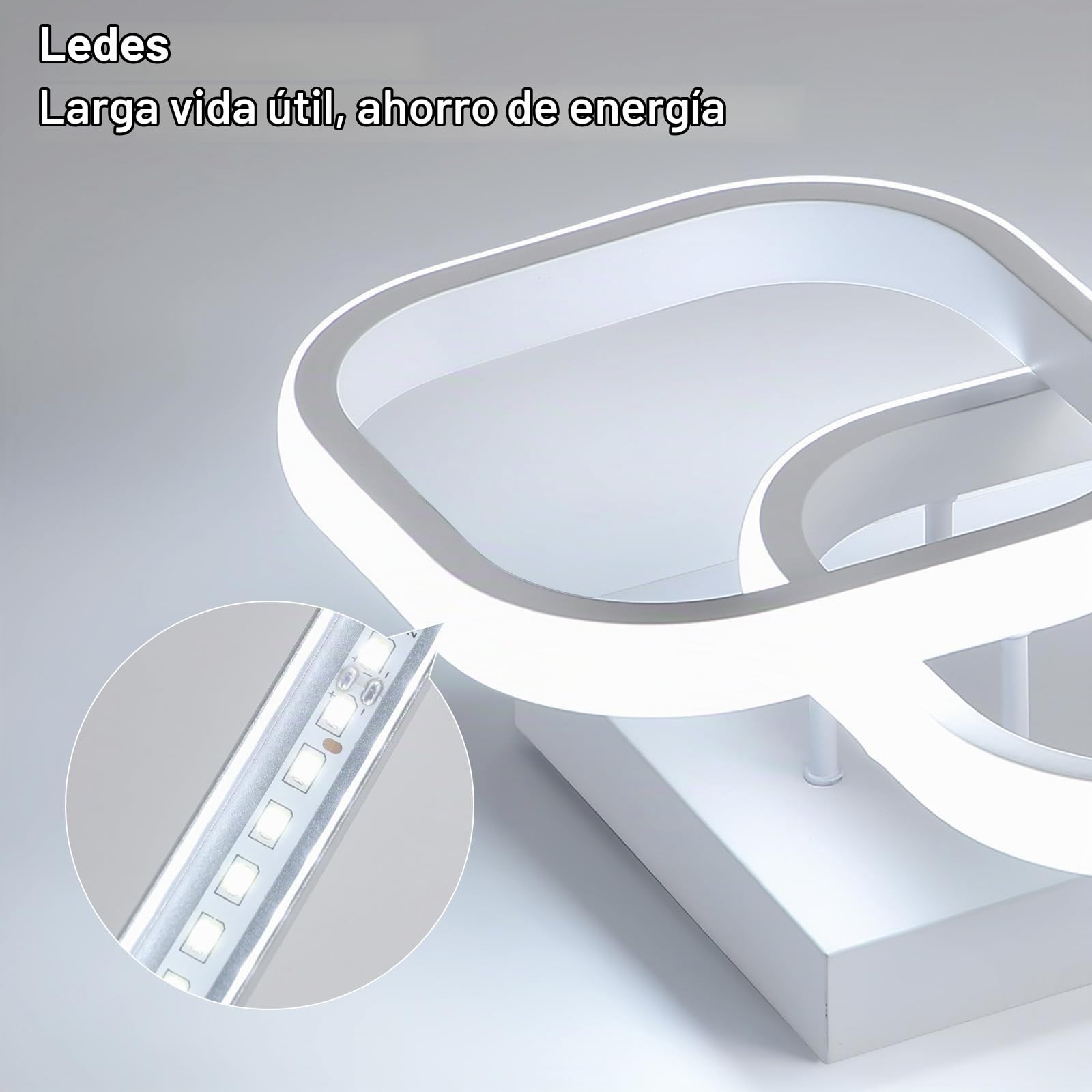 2 Piezas Plafon LED Techo Blanco 23CM Moderno 22W Blanco Frío 6500K | 22W 2475LM Lámpara de Techo LED, Acrílica Luz de Techo Cuadrado para Dormitorio Comedor Escalera Baño Pasillo Balcón