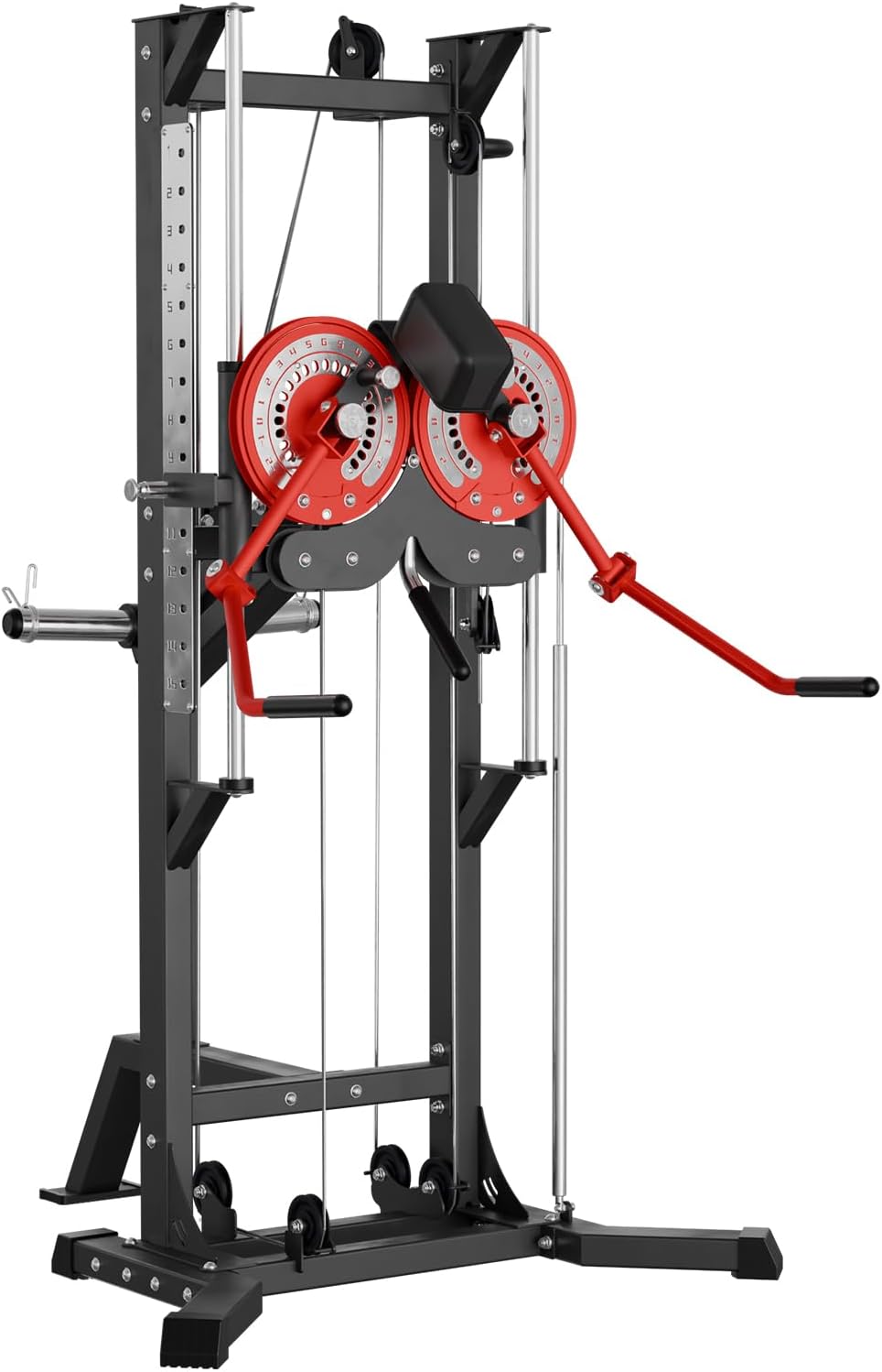 GMWD Lateral Raise Machine, Adjustable Standing Multi-Flight Machine with 15 Height Setting,450lbs Capacity Plate Loaded for Deltoid, LAT, and Chest Home Gym Exercises