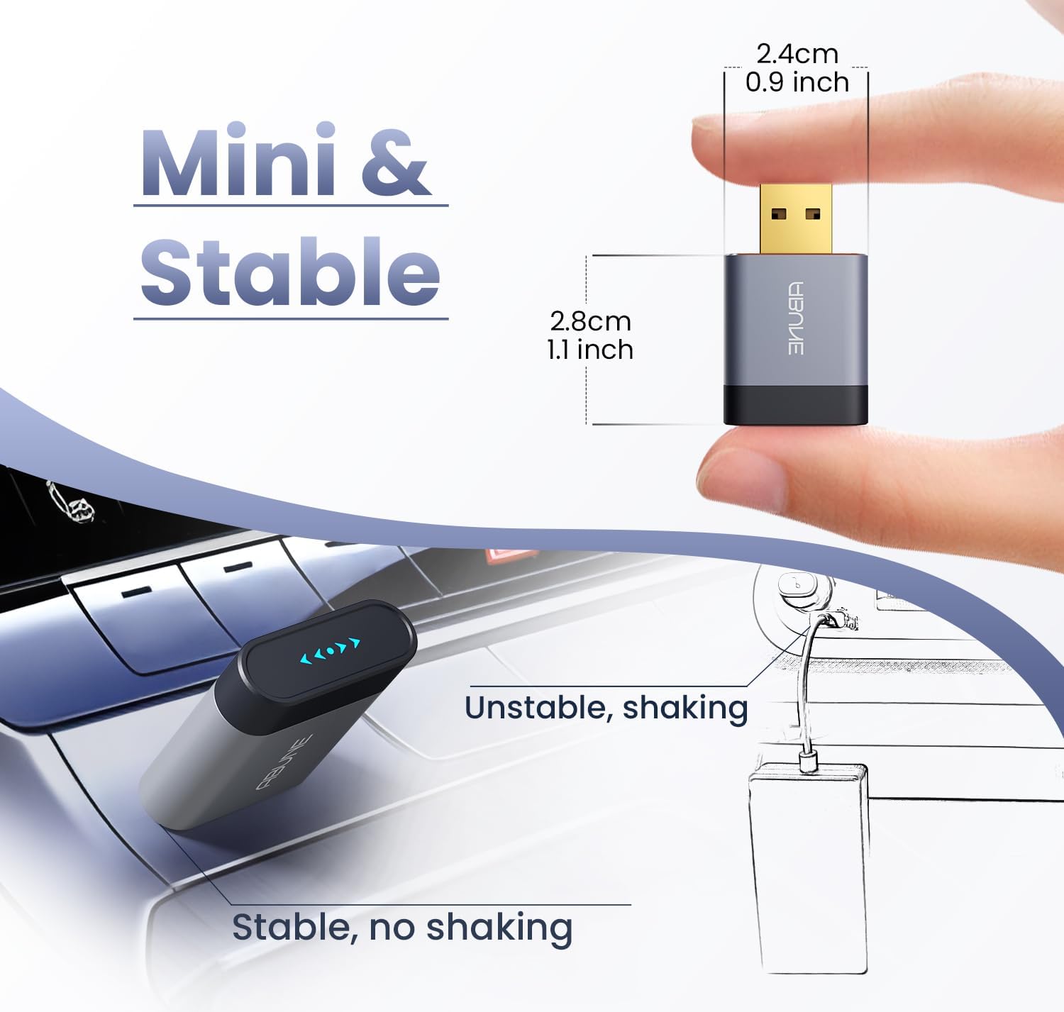 2-in-1 Wireless CarPlay Adapter & Android Auto Adapter, 2025 Updated Convert Wired to Wireless Car Play Dongle, Plug and Play with No Delay, Compatible with iOS 10+ & Android 11+ - Image 2