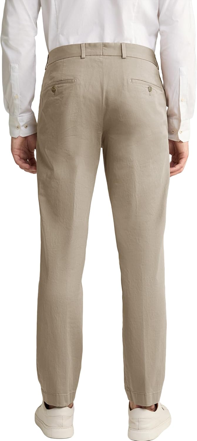 Mens No Iron 4-Way Stretch Dress Pants with Flex Waistband Flat Front Suit Pants for Men - Image 2