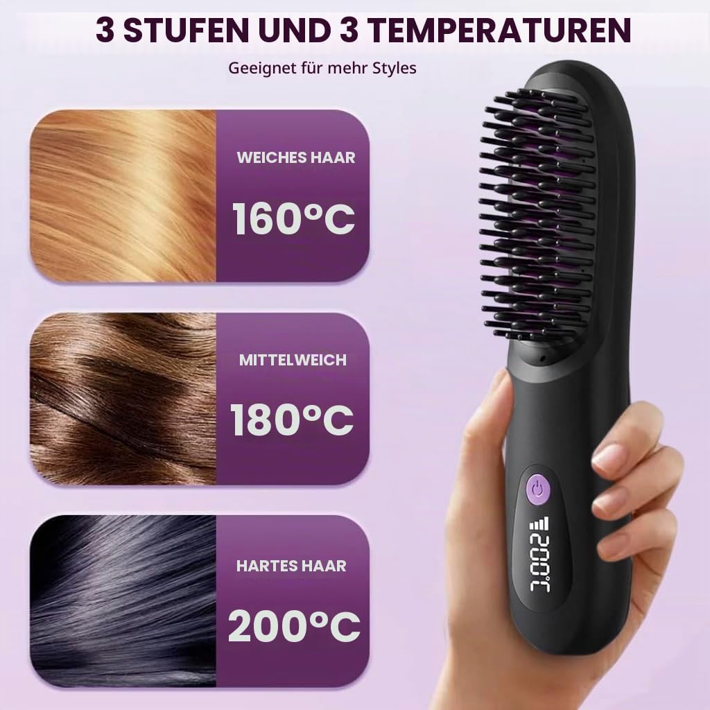 Stylingbürste für Kurzes Haar, Kompakte Rundbürste für Pixie & Bob mit Volumen, Neuen 3px-Keramik-Borsten, Lang Anhaltendes Volumen, Tragbares Design