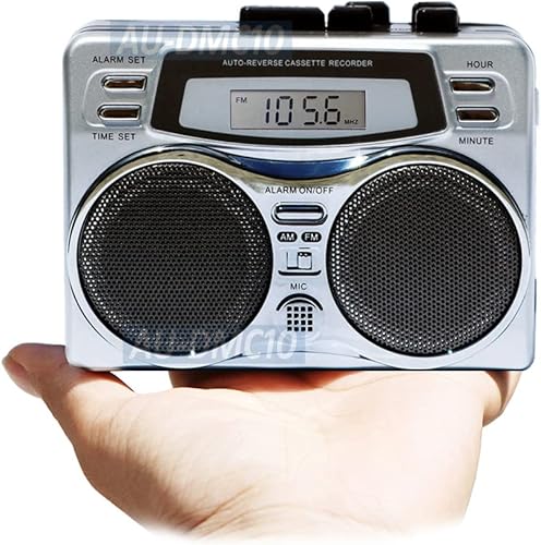 Miniatura 2 de Reproductor de cassette retro todo en 1 AM FM Grabadora de radio con temporizador de reloj digital