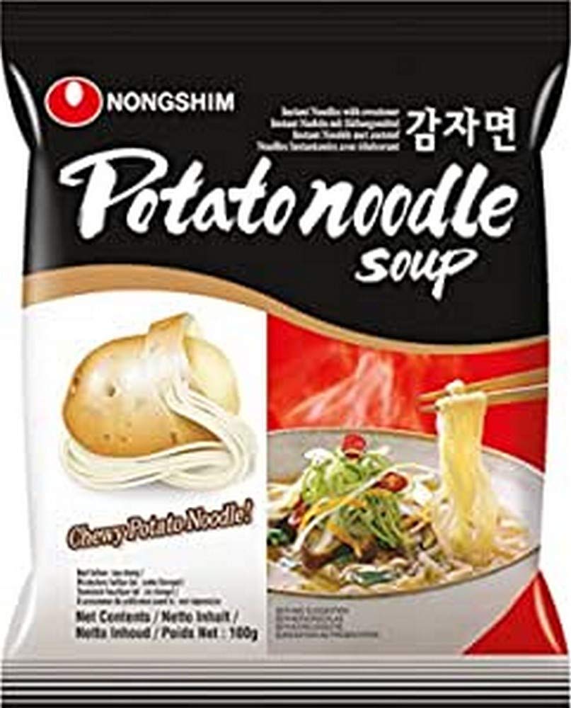 Nongshim Soupe Instantanée Nouilles Pommes de Terre 20x100g | Multipack 20 sachets de 100g chacun - Préparé en quelques minutes, idéal pour snack rapide ou repas complet